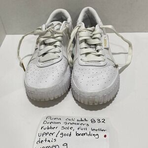 Puma Cali white Dream sneakers rubber sole, full leather women 9. SKU832
